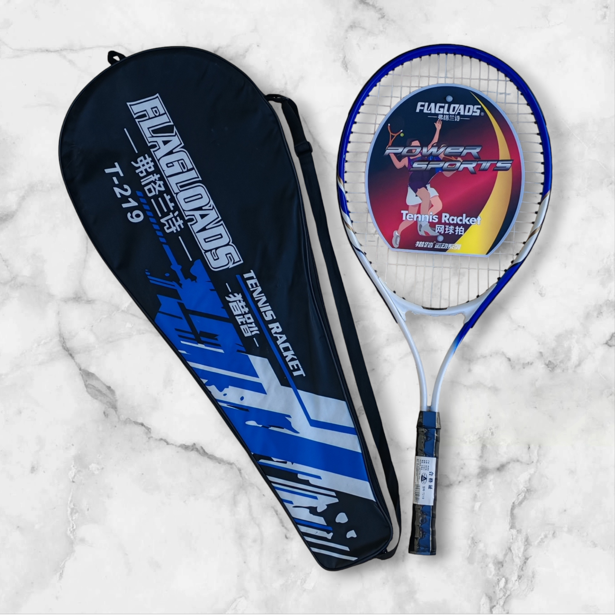 FLAGLOADS T-218 RECREATIONAL TENNIS RACKET WITH CARRY COVER